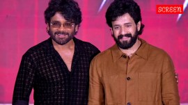 Nagarjuna Akkineni with his son, Akhil Akkineni on Wednesday