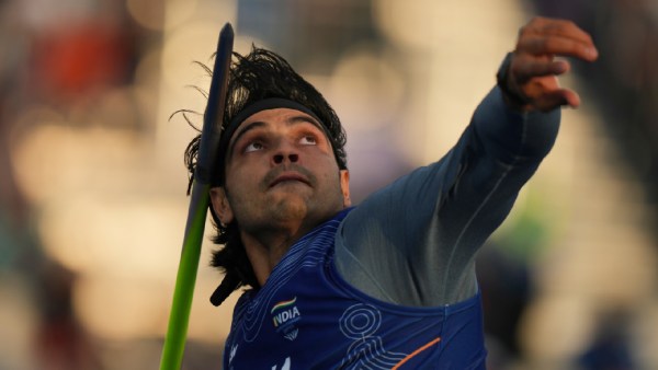 India's Neeraj Chopra competes in the Men's Javelin Throw Final at the Commonwealth Games in Glasgow, Scotland, Friday, July 31, 2026. (AP Photo/Alastair Grant)