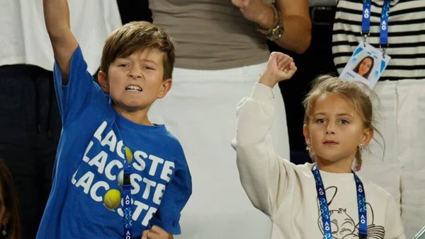 Novak Djokovic’s children, Steffan and Tara. (Credit: Reuters)