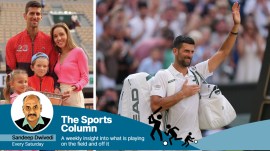L-R: Serbian tennis legend Novak Djokovic with family and after bowing out of Wimbledon 2026. (Credit: Instagram & AP)