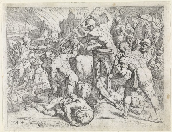 Odysseus and his soldiers fighting the Cicones, allies of the Trojans (Wikipedia)