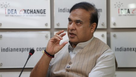 Himanta Biswa Sarma at Idea Exchange, Himanta Biswa Sarma, Idea Exchange, Rahul Gandhi, Assam, Assam polarisation, Assamese Muslims, Indian express news, current affairs
