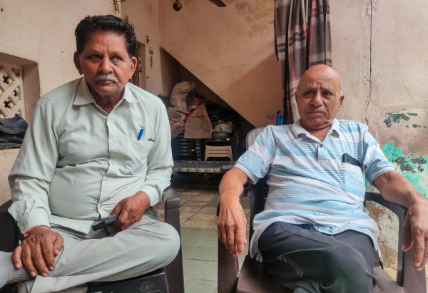 Melatji Thakor and Baldevji Thakor at the residence of the former in Indroda village.