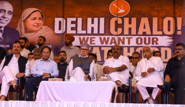 Omar Abdullah at Delhi Chalo rally