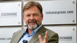 Germany’s Ambassador to India Philipp Ackermann at the Idea Exchange program at The Indian Express earlier this month. Gajendra Yadav/ Express Archive