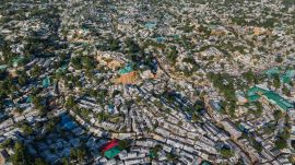 An aerial view of a Rohingya refugee camp, home to over a million of Myanmar's persecuted Rohingya minority, in Cox's Bazar, Bangladesh, Nov. 25, 2025. (AP Photo)