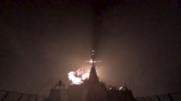 Video footage of U.S. forces launching aircraft and precision munitions against Iranian military targets (US Central Command Video)