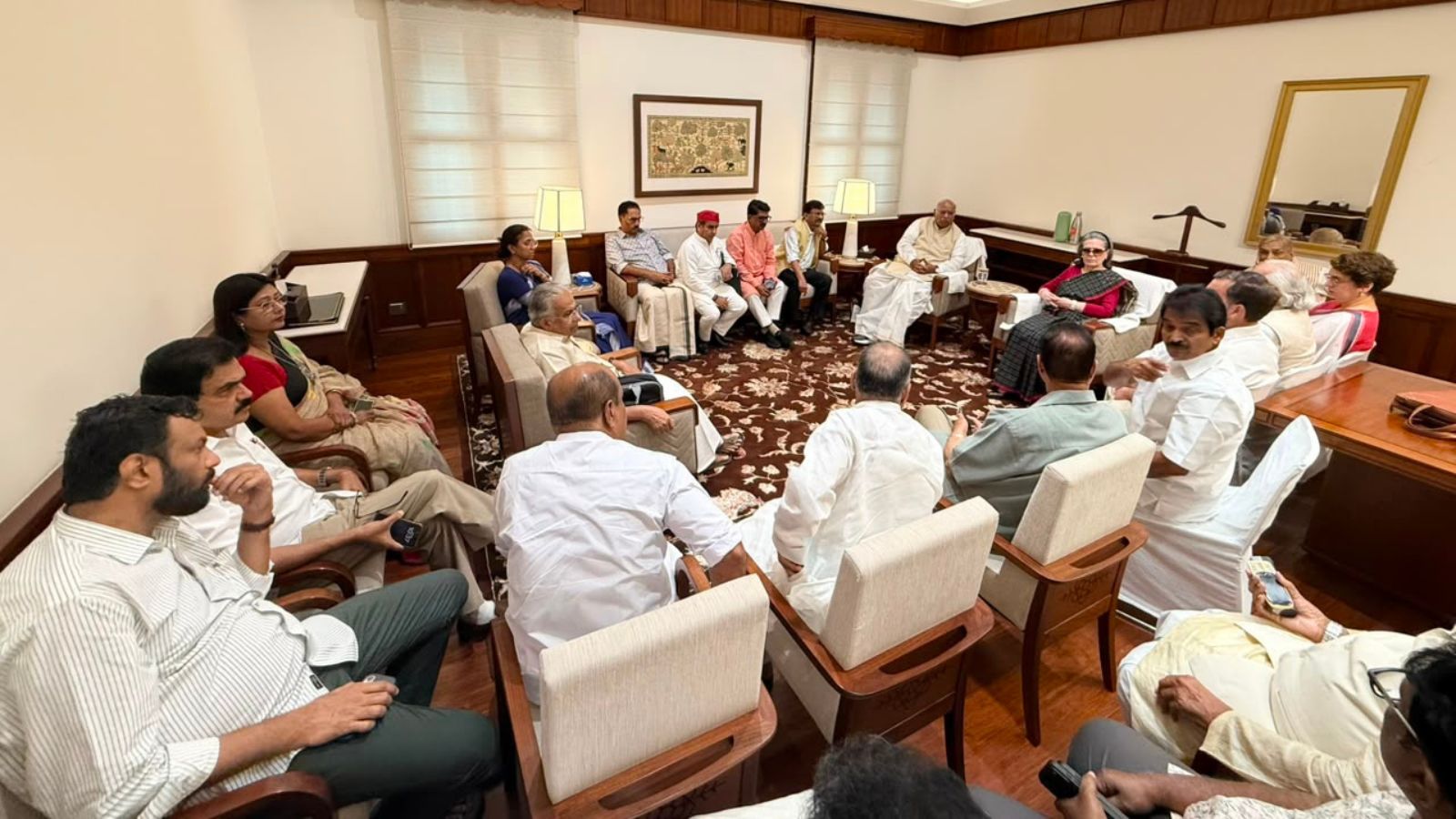 It was decided that MPs will march to Rashtrapati bhawan from Parliament building in the afternoon today