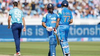 Rohit Sharma and Shubman Gill (C) of India during the 3rd ODI International match between England and India at the Lord's Cricket Ground, London, England on July 19, 2026.