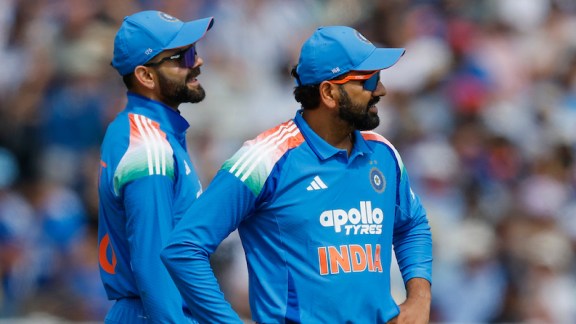 Virat Kohli and Rohit Sharma of India during the 1st ODI match between England and India at the Edgbaston, Birmingham, England on July 14, 2026.