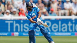 Indian opener Rohit Sharma in action during 2nd ODI vs England in Cardiff. (CREIMAS FOR BCCI)