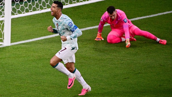 Ronaldo paused before taking his penalty against Croatia but ended up converting it. (AP)