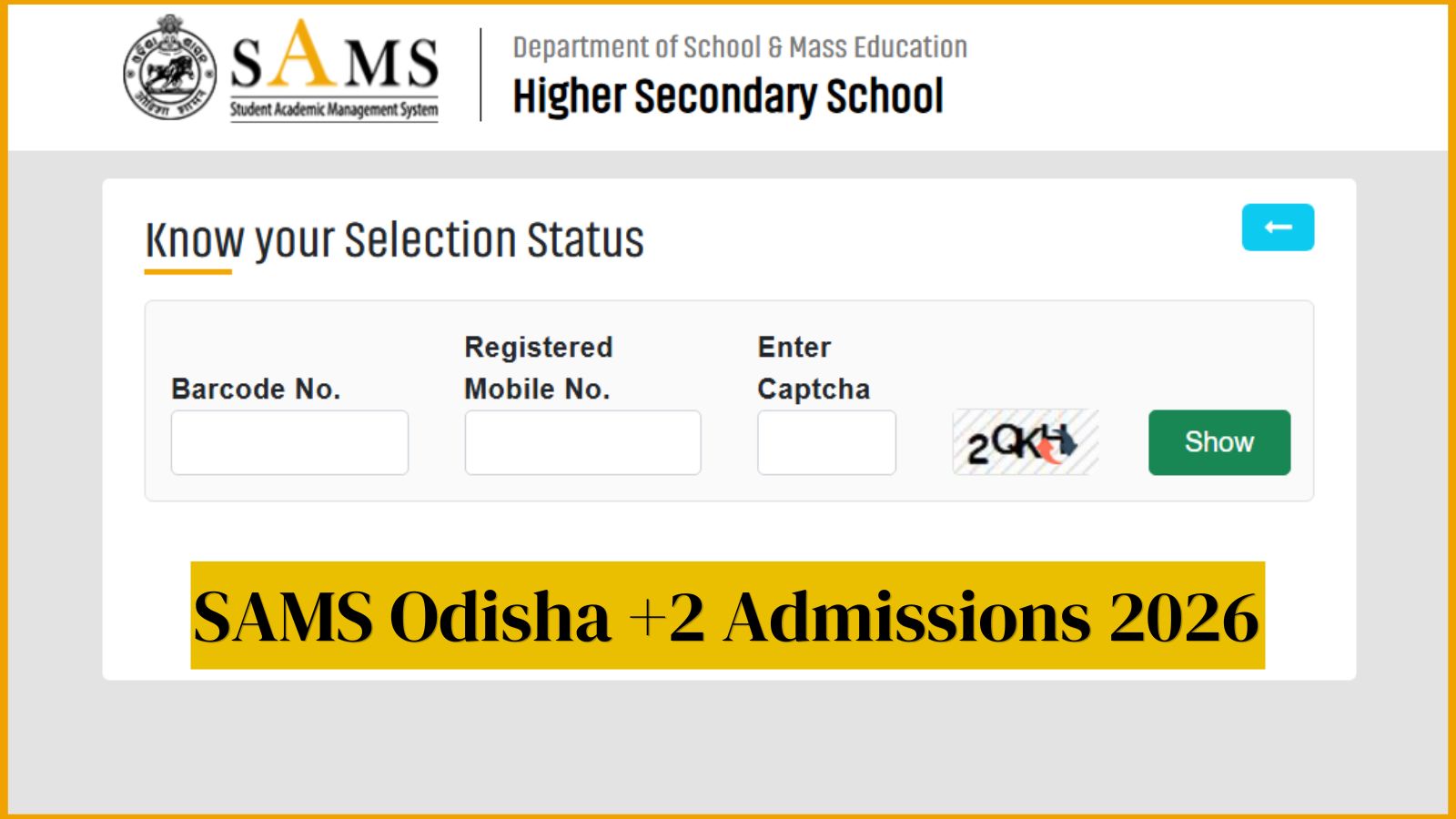 SAMS Odisha +2 First Merit List 2026 Out: Check seat allotment, admission schedule and next steps