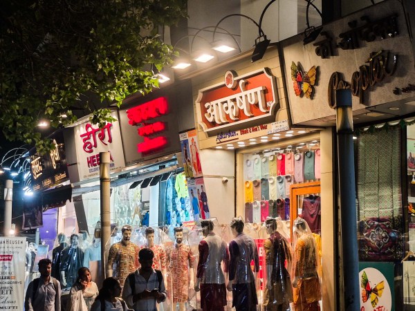 Names of shops written in Marathi script are seen at Dadar in Mumbai on 24 July 2026. Express photo by Sankhadeep Banerjee.