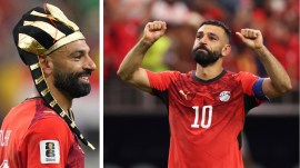 An emotional Mo Salah after Egypt made into Round of 16. (AP)