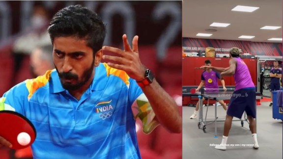The game was popular amongst the world champions Spain with the likes of Gavi, Pedri and goals-scorer Ferran Torres, plus Lamine Yamal and Nico Williams Jr winding down or revving up with ping pong battles. (File and YouTube)