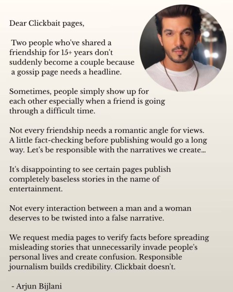Arjun Bijlani's statement