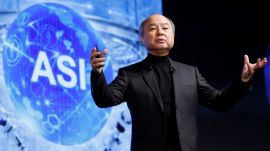 Speaking in Tokyo, Masayoshi Son dismissed concerns that artificial intelligence is experiencing an investment bubble. (Image: Reuters)