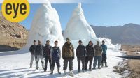 Sonam Wangchuk Sonam Wangchuk with an ice stupa in Ladakh