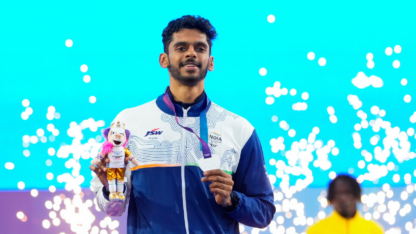 India's Murali Sreeshankar clinches the silver medal in the men's long jump final at the Commonwealth Games 2026, in Glasgow, Scotland, Thursday, July 30, 2026. (PTI Photo)
