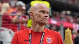 Norway face England in the quarter-final on Saturday. Whatever happens, Solbakken will be on the touchline, a pacemaker keeping time he was never supposed to have. (AP Photo)
