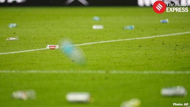 Croatia fans threw bottles on the field and whistled