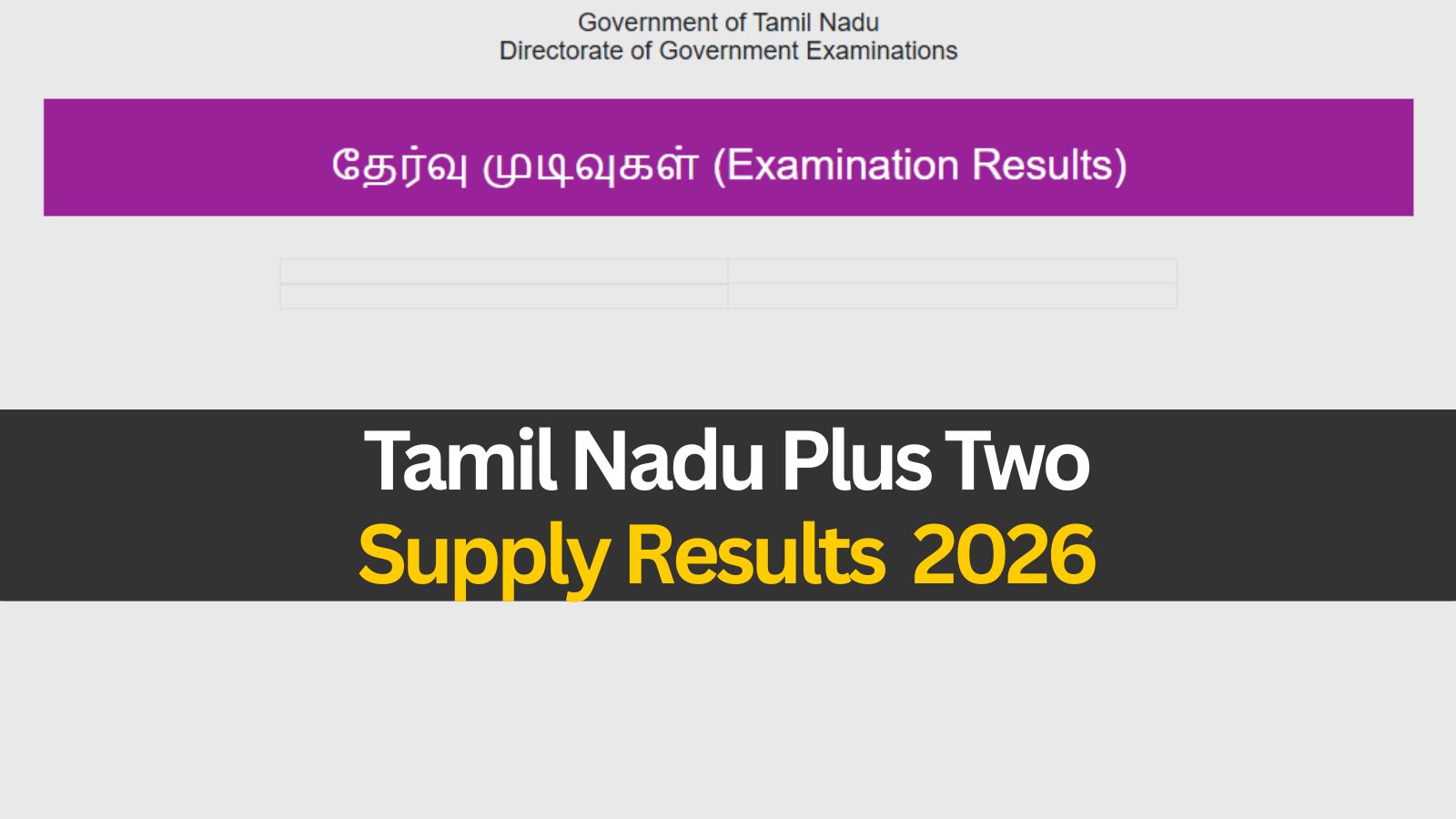 Tamil Nadu HSC Plus Two Supply Results 2026: Official websites to check +2 result
