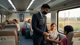 Prayagraj-New Delhi trains will have body camera-equipped ticket checkers. (Image generated using AI)