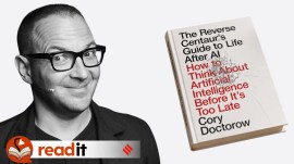 Cory Doctorow's The Reverse Centaur's Guide to Life After AI: How to Think About Artificial Intelligence Before It's Too Late. (Wikimedia/Verso)