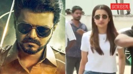Trisha Krishnan at a Chennai theatre for the first day first show of Vijay's Jana Nayagan