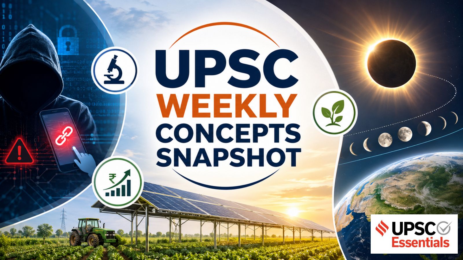 UPSC Weekly Concepts Snapshot | ‘One-click’ exploits, Agriphotovoltaics, Total Solar Eclipse explained