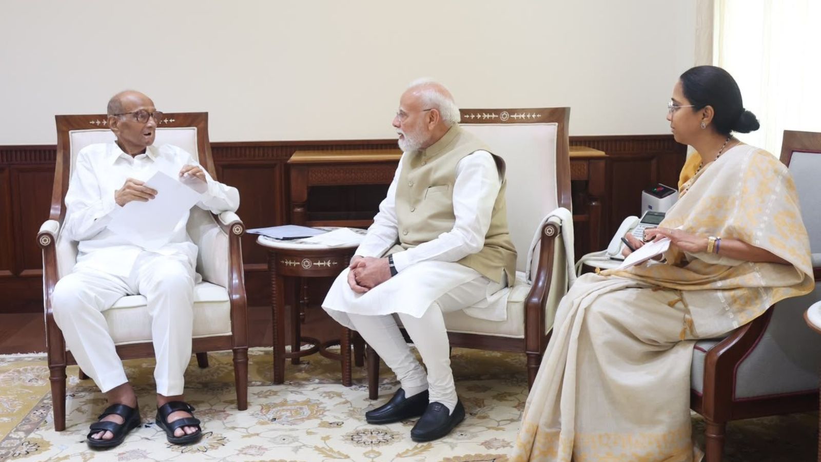 Amid NDA buzz, Sharad Pawar meets PM Modi, flags Maharashtra farm crisis