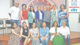 The ‘cancer warriors’ who performed at the show; (right) audience cheering for the performers. (Express & Reva Thakkar)