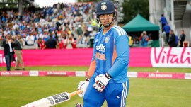 Vaibhav Sooryavanshi of India during the 2nd T20 International match between England and India at the Old Trafford, Manchester, England on July 4, 2026.