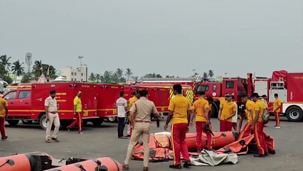 Preparations for the fire services are underway to ensure the safety of the devotees ahead of the annual Rath Yatra 2026, in Puri on Monday. (ANI Video Grab)