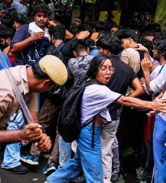 Protest in support of Cockroach Janta Party at B. R. Ambedkar's Statue near Pune District Collectorate begins with police bandobast on Monday. Express Photo by Pavan Khengre