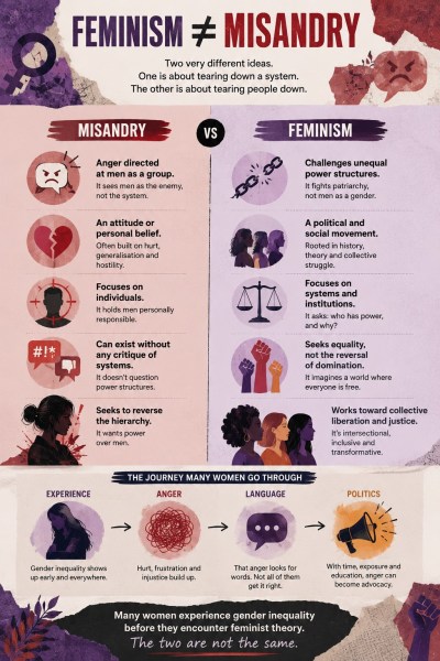 Misandry and feminism are not synonymous.