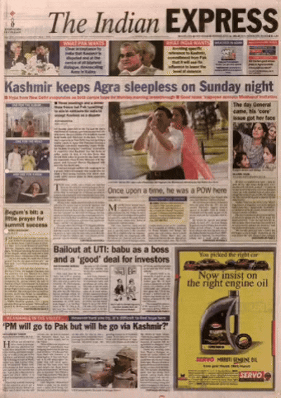 The Indian Express editions of July 16 and 17, 2001.