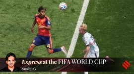 Lamine Yamal in action for Spain at World Cup 2026 quarterfinal vs Belgium. (AP)