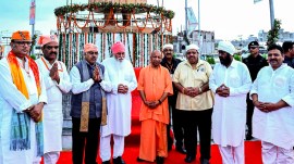 Yogi announces Bhadohi rename, Yogi Adityanath announces Bhadohi rename, Yogi Adityanath, Yogi Adityanath at Varanasi event, Lucknow news, Uttar pradesh news, Indian express, Current affairs