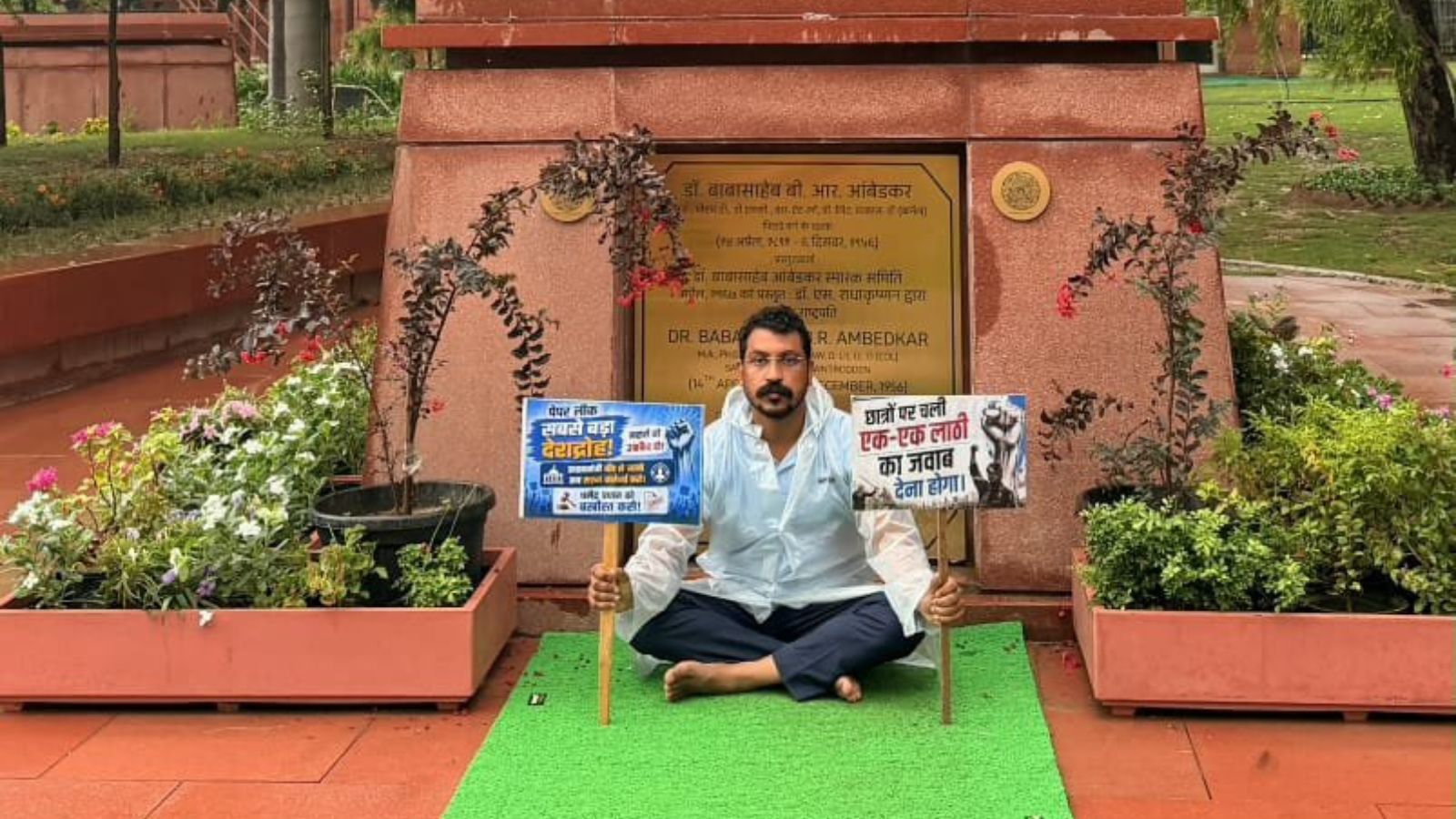 ‘Ready to fight it alone’: Chandrashekhar’s sit-in outside parliament is viral