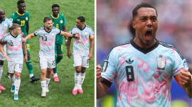 After clashing with Leandro Trossard over a misplaced cross, Belgium captain YourI Tielemans banged in the equaliser against Senegal from the winger's cross. (X/AP Photo)