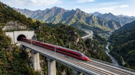 China's 350 kmph bullet train line through the Qinling Mountains has been launched to improve connectivity and reduce travel time by six hours. (Image generated using AI)