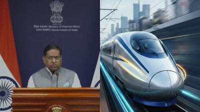 The Mumbai-Ahmedabad bullet train will initially operate with Indian high-speed trains, while Japan will introduce its next-generation E10 Shinkansen in 2030. (Image: MEA/Image generated using AI)