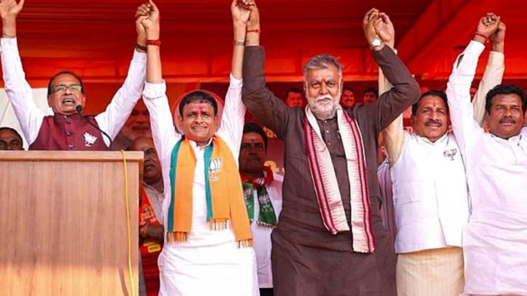 Union Minister for Agriculture and Farmers Welfare Shivraj Singh Chouhan during a rally in support of BJP candidate Ashutosh Tiwari for Datia assembly bypoll. (PTI Photo)