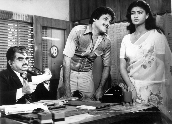 Film star Mukri, Raj Kiran and Sarika in film YEH KAISA INSAF. Express archive photo *** Local Caption *** Film star Mukri, Raj Kiran and Sarika in film YEH KAISA INSAF.