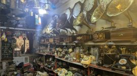 Part of the inventory at Abdul Gani Ebrahim, including antique gramophones, rotary telephones, radios and other vintage collectibles at the Chor Bazaar shop.