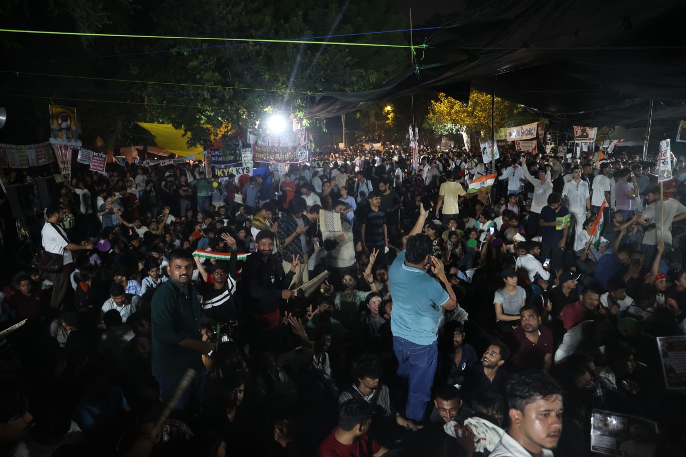 Protesters Spend Night at Jantar Mantar as Delhi Police Tightens Security Ahead of Parliament March