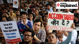 A Cockroach Janta Party protest at Azad Maidan, Mumbai, raising demands for a transparent, accountable and corruption-free examination system and resignation of Union Education Minister Dharmendra Pradhan over the NEET paper leak.