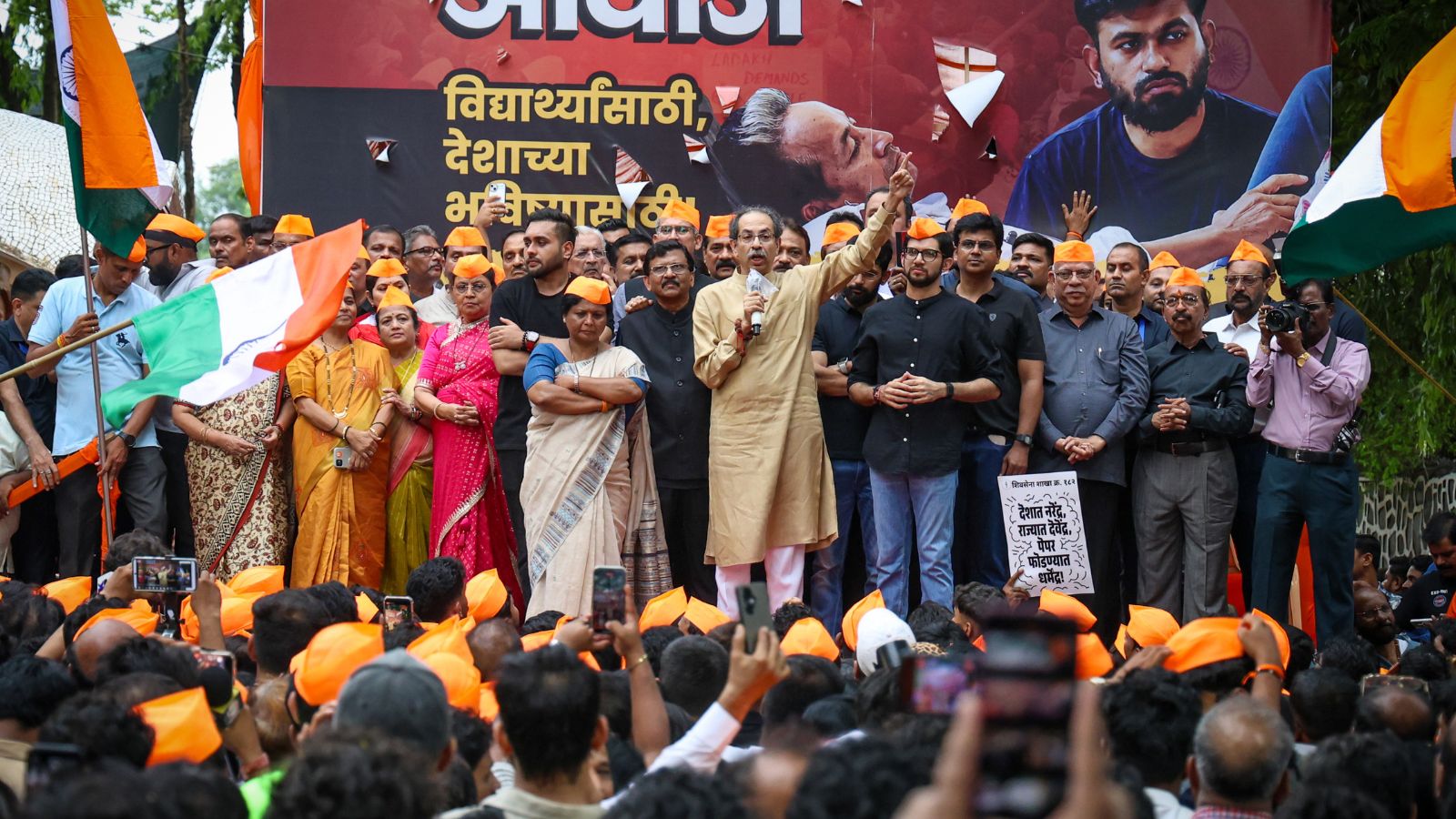 Uddhav Thackeray’s war cry at CJP Shivaji Park protest: ‘To ashes’